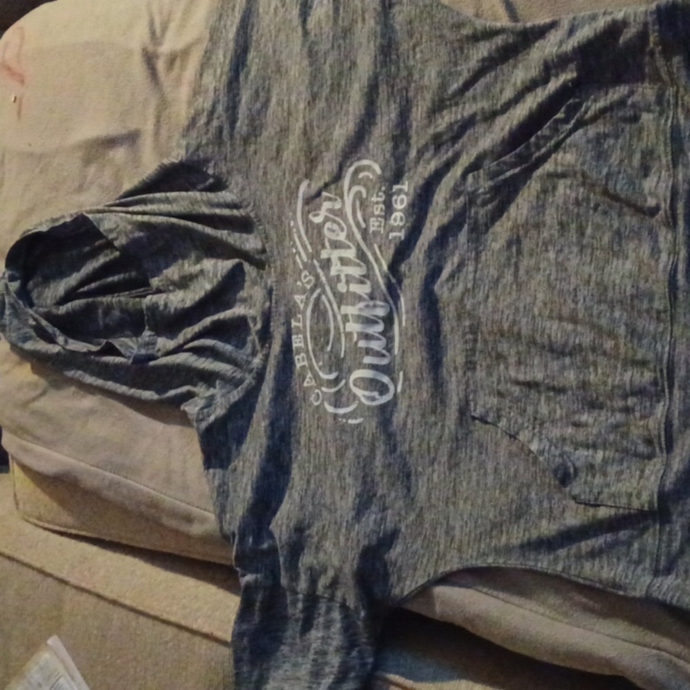 Cabela outfitters vintage hoodie long sleeve grey